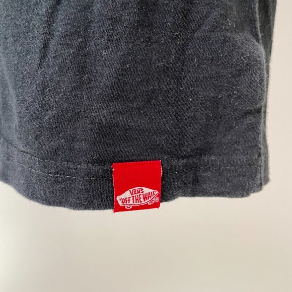 Men's Vintage Vans Old Skool Checkerboard Polo Shirt, Black Blue Cream, Size M - Picture 4 of 6